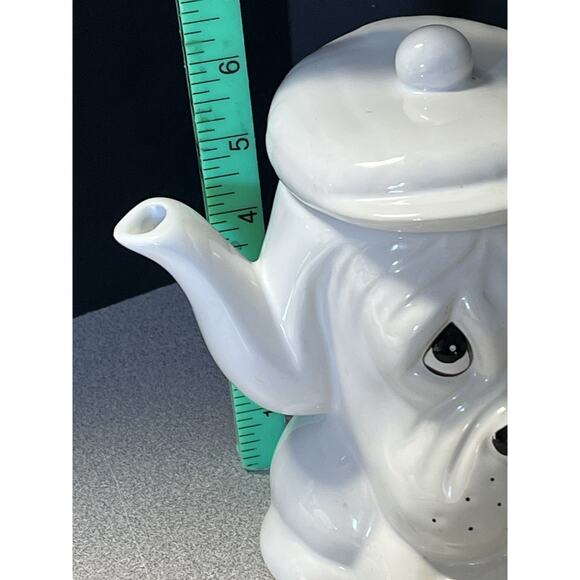 Vtg Teapot Sad Dog & Cap Fitz & Floyd 1984 OCI Omnibus 3 Cup White Ceramic - Picture 11 of 14